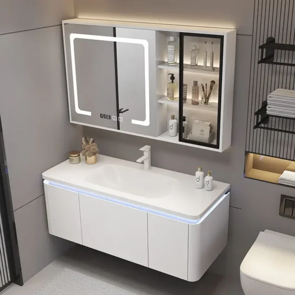 Corian skin sense một chậu hiện đại đơn giản phòng tắm thông minh tủ gương chậu rửa tủ kết hợp phòng tắm bàn rửa