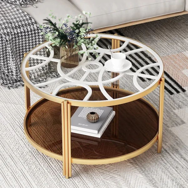 Sáng Tạo Căn Hộ Nhỏ Bàn Cà Phê Tròn Đơn Giản Phòng Khách Hiện Đại Ban Công Tay Cầm Bàn Nội Thất Gia Đình Ký Túc Xá Bên Bàn