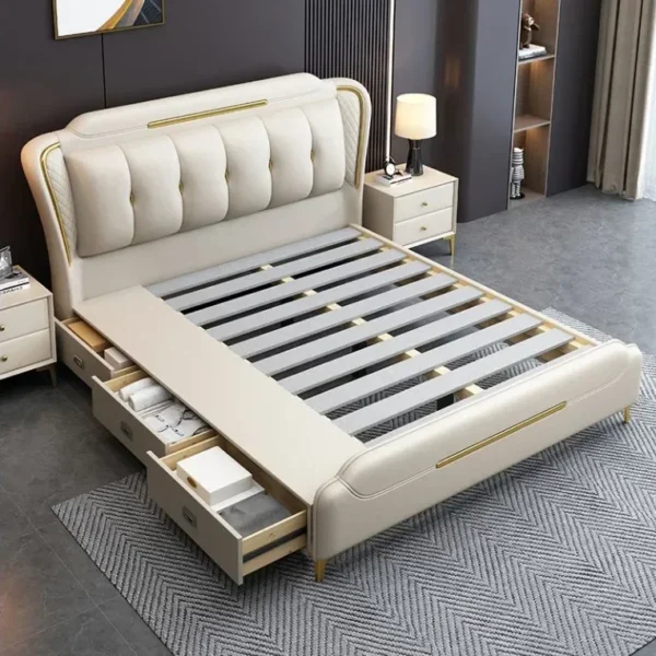 Bán nóng Bộ phòng ngủ Ý sang trọng Bộ lưu trữ lớn hiện đại Giường đôi cỡ King