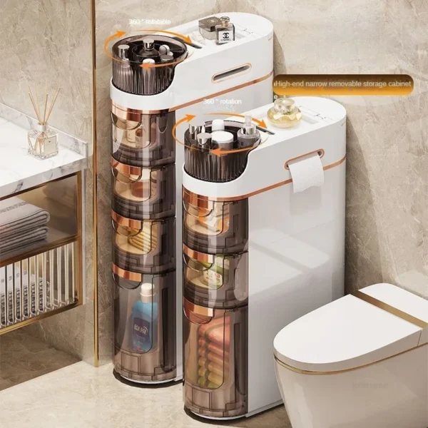 Tủ phòng tắm gia đình Tủ sắp xếp chống nước Giá lắp đặt miễn phí Tầng di động Nhà vệ sinh Bên tủ hẹp Nội thất