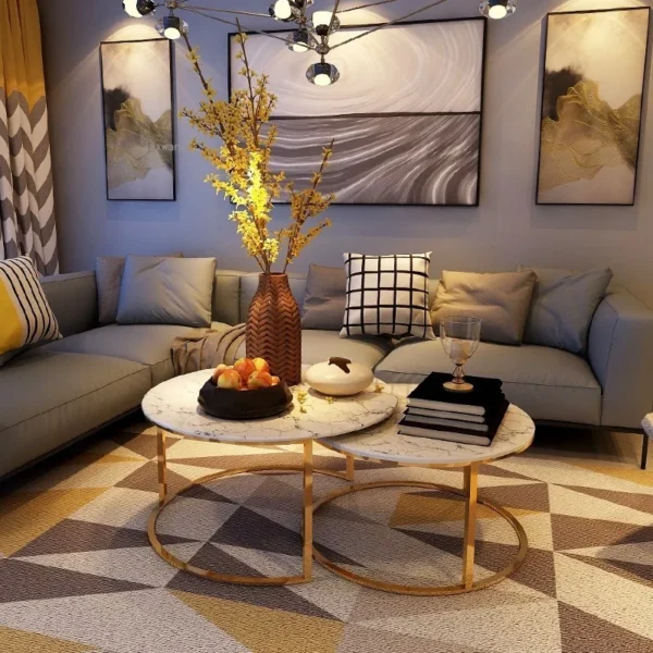 Bàn cà phê giải trí gia đình bằng thép không gỉ của Ý Hiện đại Ký túc xá đơn giản Endtable Sảnh khách sạn sáng tạo Bàn tròn H