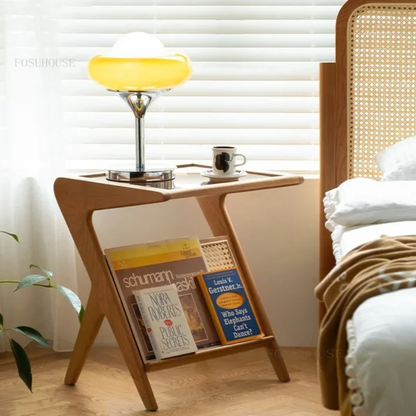 Nhật Bản Gỗ Chắc Chắn Ban Công Sofa Bên Bàn Nội Thất Gia Đình Căn Hộ Bàn Cà Phê Phòng Khách Văn Phòng Mây Có Giá Để Đồ