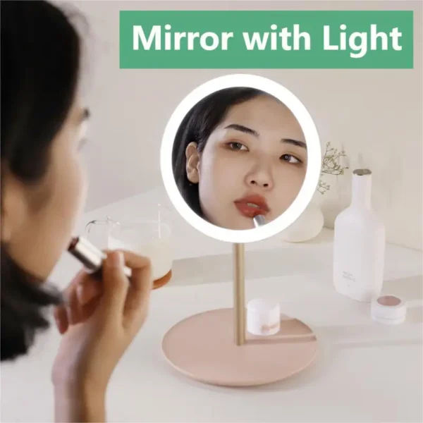 Gương mỹ phẩm LED có đèn Gương đựng mỹ phẩm gấp di động dành cho nữ có thể sạc lại Gương mỹ phẩm có đèn chiếu sáng