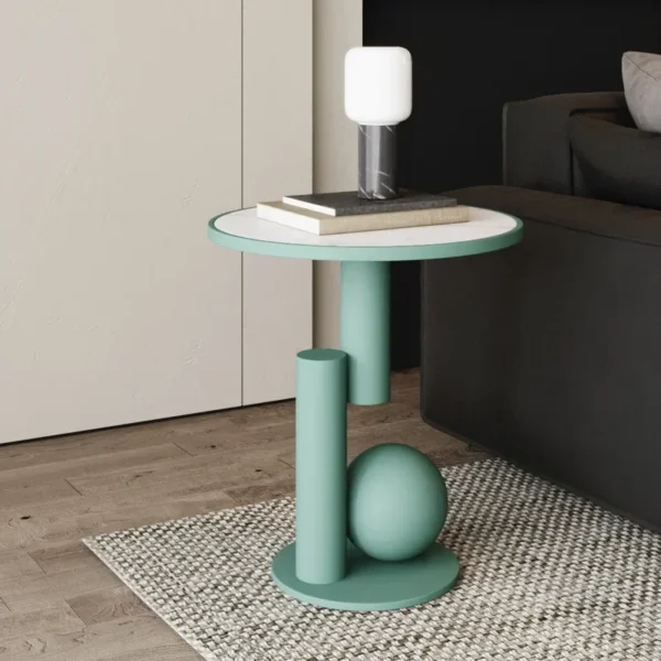 Ánh Sáng Sang Trọng Hiện Đại Bàn Đầu Giường Phòng Ngủ Nội Thất Đơn Giản Sofa Sắt Rèn Trà Ins Gió Đá Ban Bên