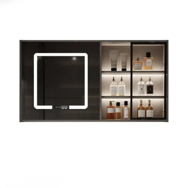 Ánh sáng sang trọng Rock Panel Gốm sứ tích hợp liền mạch Lưu vực tủ phòng tắm Tủ phòng tắm bằng gỗ nguyên khối Nội thất phòng