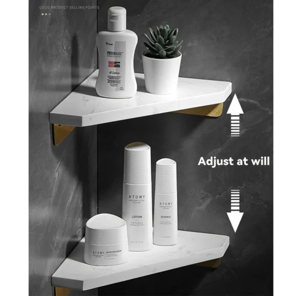 Đá Cẩm Thạch Góc Treo Tường Gương Phòng Tắm Trước Đựng Mỹ Phẩm Có Giá Để Đồ Trắng Tắm Kệ Tắm Dầu Gội Giá Đỡ Kệ Tổ Chức E851