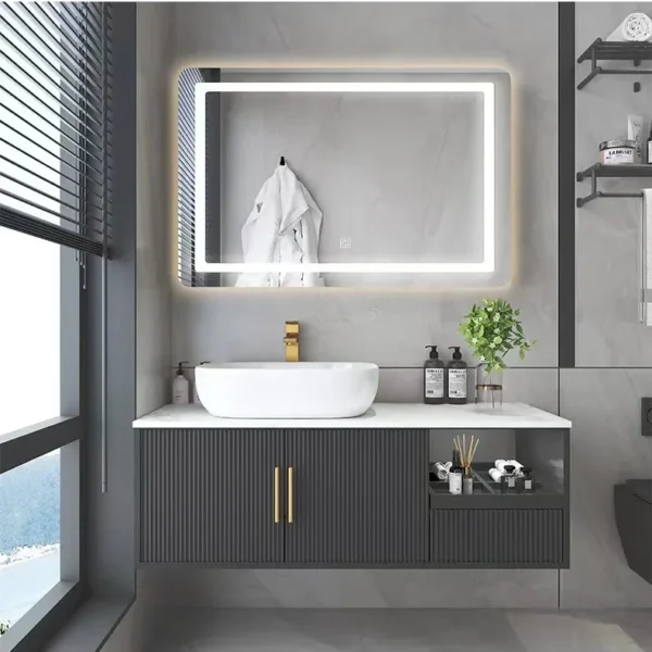 Phòng tắm hiện đại Chậu rửa Tủ đá phiến Tích hợp Mặt bàn Tủ phòng tắm sáng tạo Vanity Top Chậu rửa Nội thất phòng tắm
