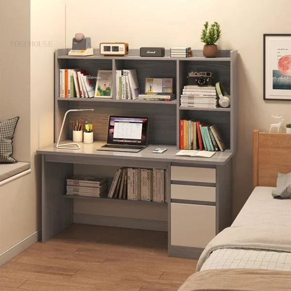 Bàn Máy Tính Bằng Gỗ Hiện Đại Bàn Học Sinh Viên Tại Nhà Kệ Sách Bàn Viết Tích Hợp Để Bàn Bàn Văn Phòng Bàn Chơi Game Đơn Giản Q