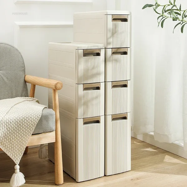 Bắc Âu Tủ Phòng Tắm 18CM Bếp Sandwich Tủ Bảo Quản Khoảng Cách Hẹp Giá Để Đồ Chậu Rửa Vệ Sinh Ngăn Kéo Loại Người Tổ Chức B