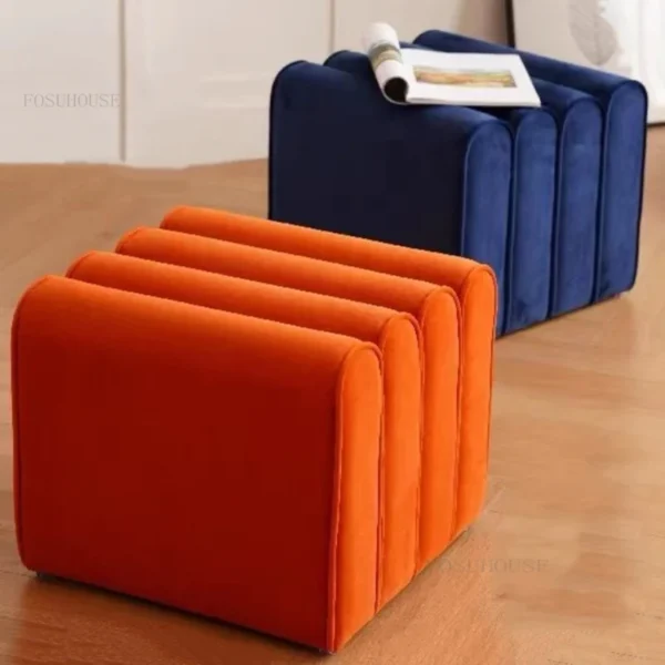 Bắc Âu Phòng Ngủ Ký Túc Xá Ottoman Hiện Đại Cửa Hàng Quần Áo Villa Sofa Băng Ghế Đơn Giản Nội Thất Gia Đình Phòng Khách Giày Thay Thế Phân