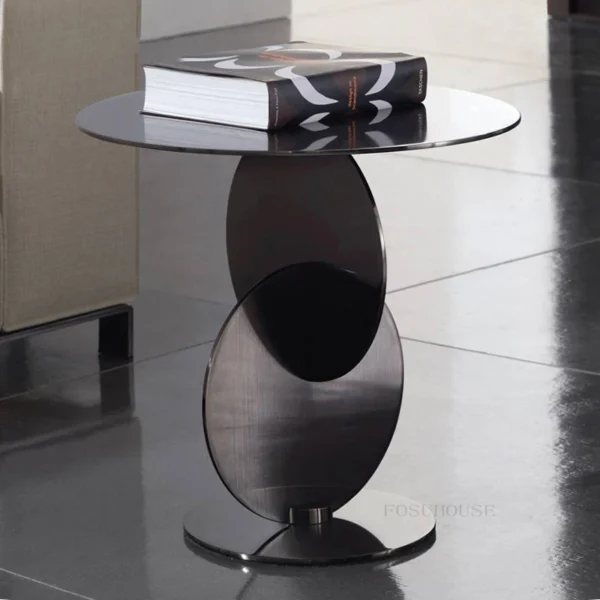 Bắc Âu Thép Không Gỉ Nhà Thiết Kế Giải Trí Bên Bàn Sáng Tạo Ghế Sofa Phòng Khách Góc Bàn Căn Hộ Nhỏ Hiện Đại Bàn Cà Phê