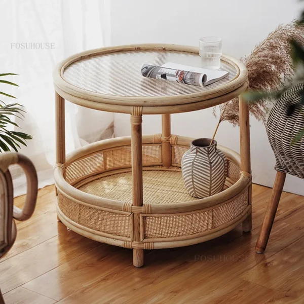 Phong Cách Bắc Âu Mây Ban Công Khách Sạn Bàn Cà Phê Hiện Đại Tối Giản Phòng Khách Bên Bàn Retro Căn Hộ Nhỏ Bàn Trà Tròn