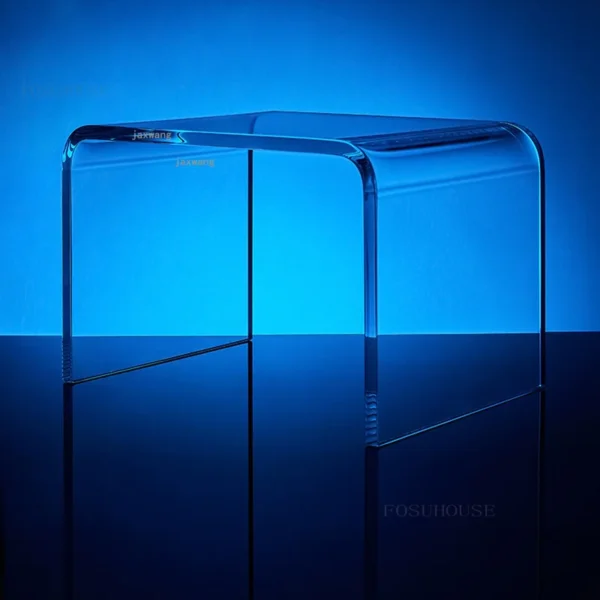Bắc Âu Acrylic Trong Suốt Ký Túc Xá Phân Nhựa Thiết Kế Biệt Thự Thấp Ottoman Đơn Giản Hiện Đại Nội Thất Gia Đình Giày Thay Đổi Phân