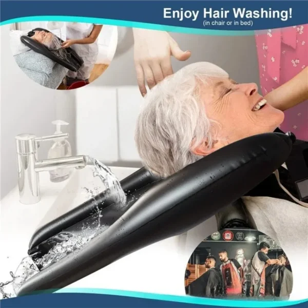 Chậu gội đầu bơm hơi di động, gối gội đầu gắn trên đầu, tiện lợi cho người già và phụ nữ mang thai gội đầu