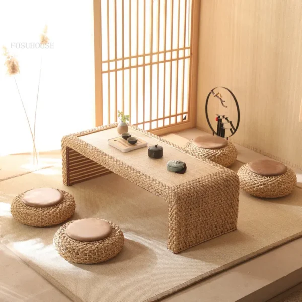 Mây Khách sạn Tatami Ban công Bàn cà phê Nhật Bản Phòng ngủ Ký túc xá Thấp Bàn trà Nội thất gia đình đơn giản Căn hộ Bàn điều khiển