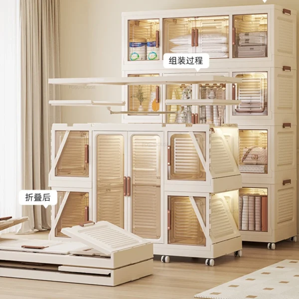 Tủ quần áo gấp đơn giản Tủ lưu trữ có thể tháo rời Tủ quần áo phòng ngủ gia đình Tủ quần áo nhựa cho thuê hiện đại Lắp đặt miễn phí Q