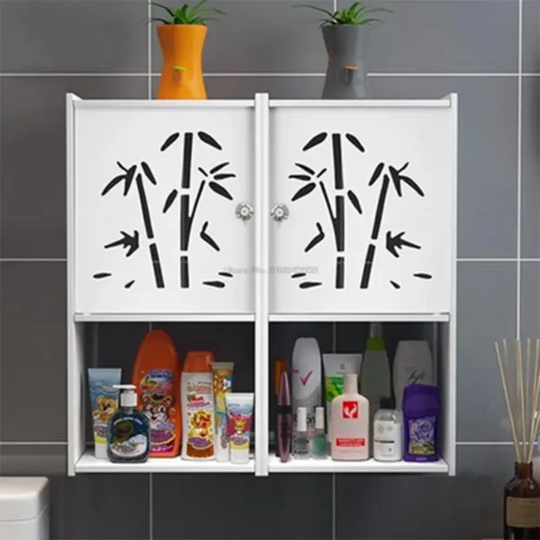 Đơn/Đôi Treo Tường Tủ Phòng Tắm Gỗ PVC-Nhựa Treo Tường Nhà Bếp Phòng Tắm Tủ Bảo Quản Nội Thất Nhà Vệ Sinh