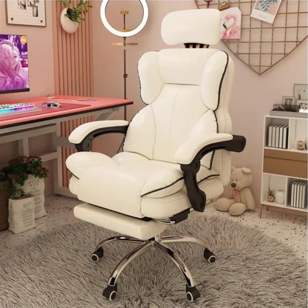 Xoay Ghế Văn Phòng Màu Trắng Công Thái Ghế Chống Bẹp Vanity Ghế Văn Phòng Di Động Nghiên Cứu Ghế Bành Cadeira Ergonomica Nội Thất Phòng Khách
