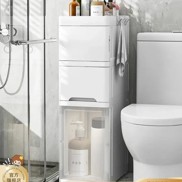 Giá để đồ nhà vệ sinh Tủ khoảng cách phòng tắm Tủ khoảng cách nhà vệ sinh Tủ đựng đồ sàn Tủ đựng đồ bằng nhựa