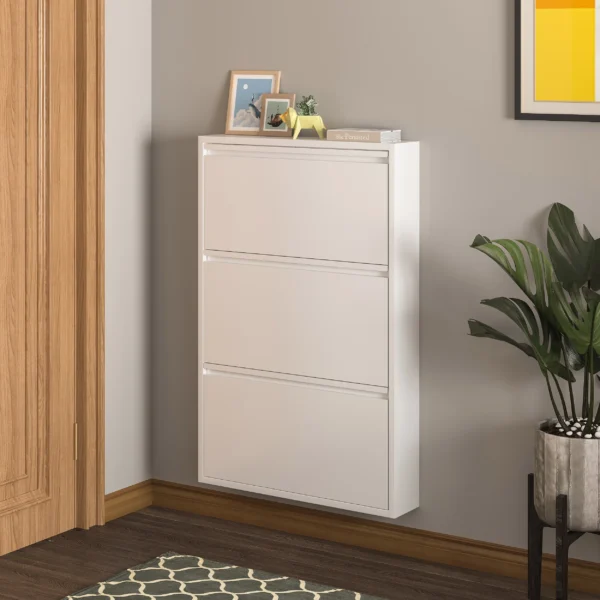 Tủ Giày Siêu Mỏng 12cm Treo Tường Bằng Thép Công Suất Lớn Nội Thất Hiện Đại