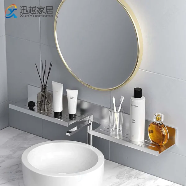 Tường Kệ Nhà Tắm Khung Gương Trước Vòi Giá Toliet Đựng Mỹ Phẩm Bảo Quản Bạc Khay Nhôm Nhà Tổ Chức Phụ Kiện