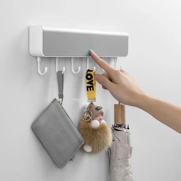 Treo Tường Có Giá Để Đồ Kệ Hộp Bảo Quản Có Móc Treo Cửa Phòng Tắm Bấm Lỗ Quần Áo Chìa Khóa Nhà Tổ Chức Phụ Kiện Phòng Tắm