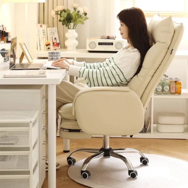 Bánh Xe Công Thái Ghế Văn Phòng Nối Dài Để Chân Kawaii Chống Bẹp Đầu Ghế Chơi Game Xoay Thoải Mái Nữ Cadeira De Escritorio Vật Trang Trí
