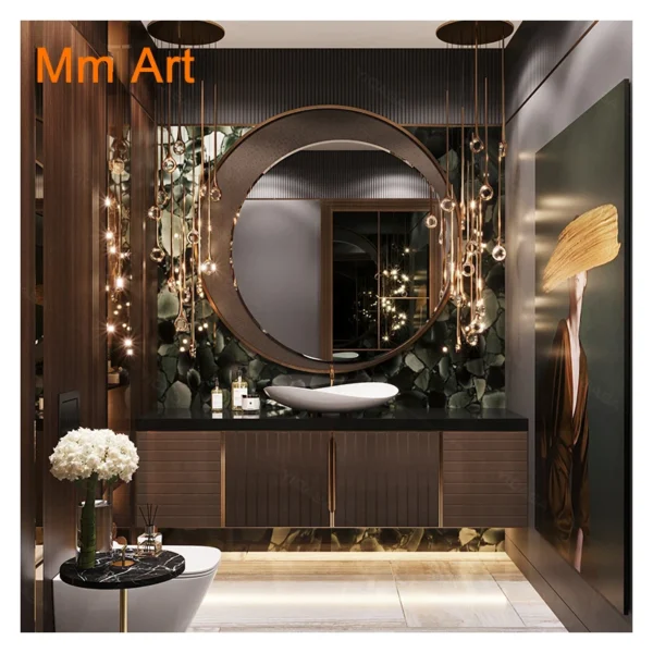bán chạy nhất bằng thép không gỉ màu vàng khách sạn sang trọng phòng tắm tủ trang điểm chậu rửa tủ phòng tắm