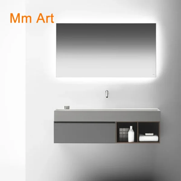 phong cách Ý hiện đại màu xám tủ phòng tắm ván ép tủ chậu phòng tắm