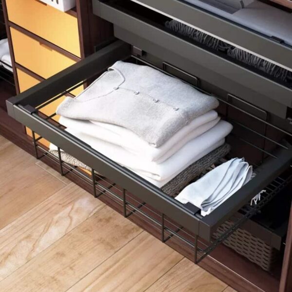 Giá rổ để đồ gấp âm tủ quần áo dạng nan Taura – bền đẹp theo thời gian, tối ưu công năng
