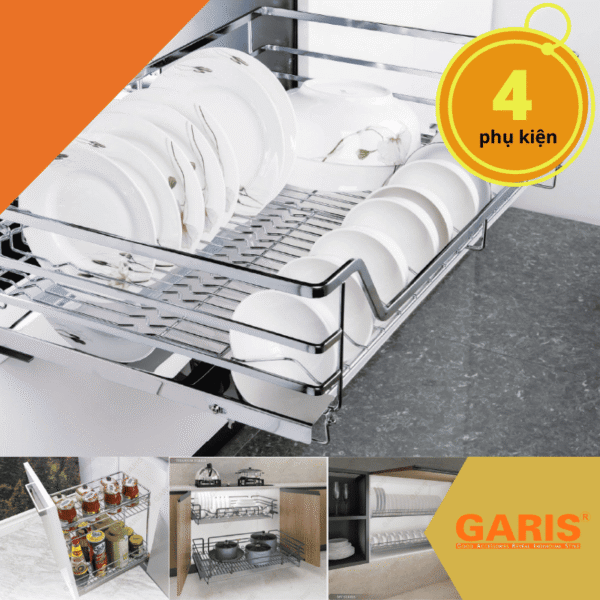 Combo 4 phụ kiện bếp Cao cấp Garis GR- tiện ích tủ bếp với thiết kế hiện đại, thẩm mỹ