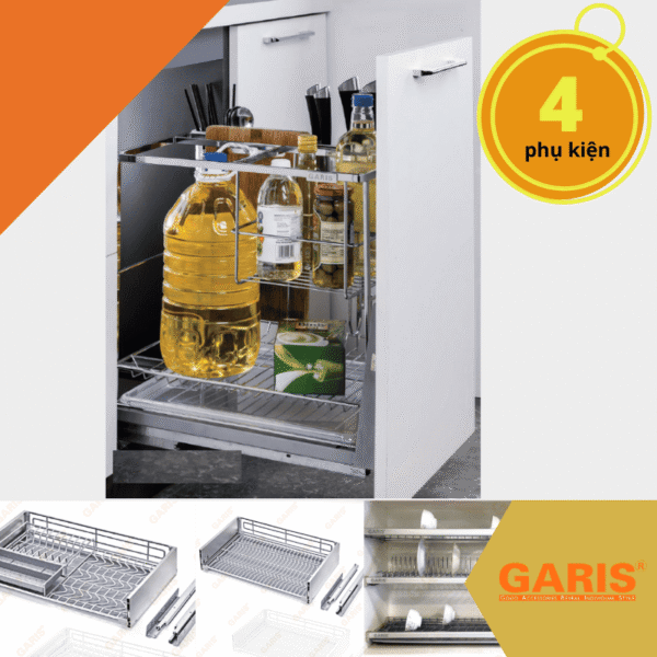 Combo 4 phụ kiện bếp Hạng sang Garis GR- tiện ích tủ bếp với thiết kế hiện đại, thẩm mỹ