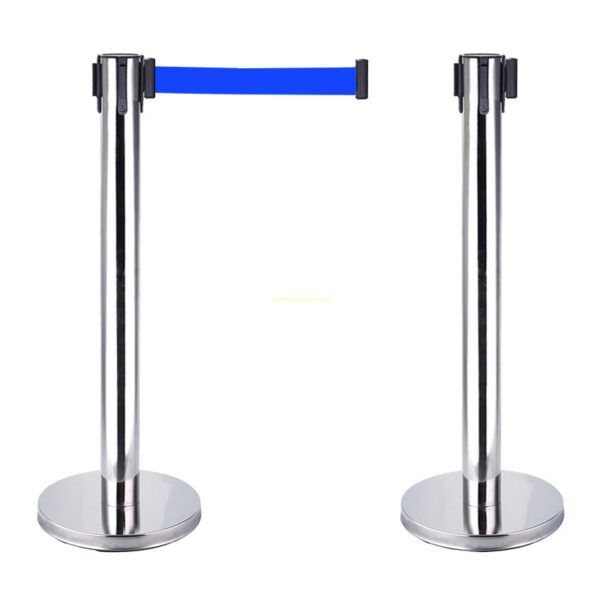 Cột chắn Inox trắng dây xanh dương 2m - Mã HTIC2-B1