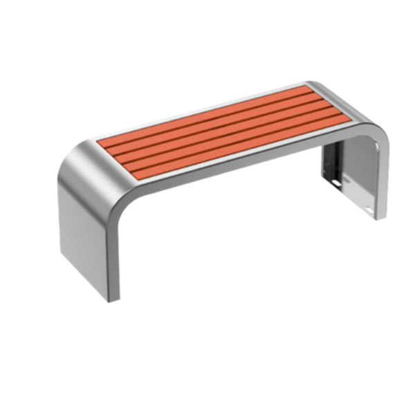 Ghế công viên inox không tựa gỗ nhựa 120 cm - Mã PTGI-1.2