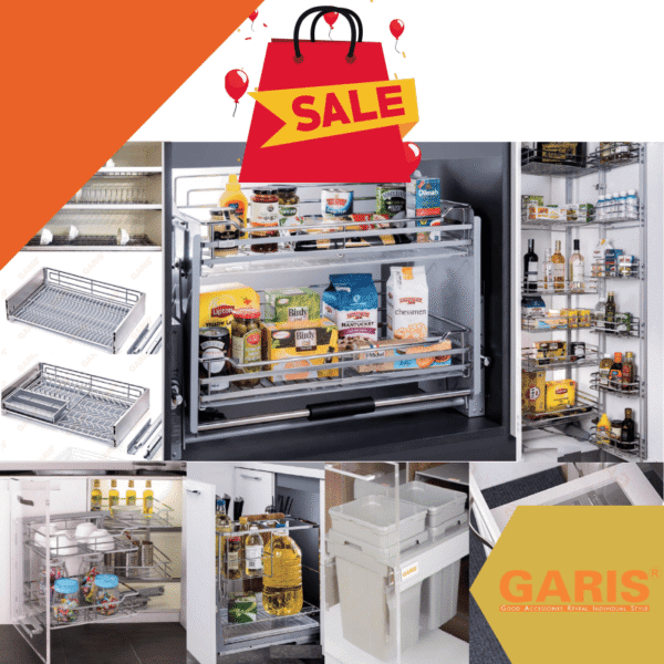 Combo 9 phụ kiện bếp Hạng sang Garis GR- tiện ích tủ bếp với thiết kế hiện đại, thẩm mỹ