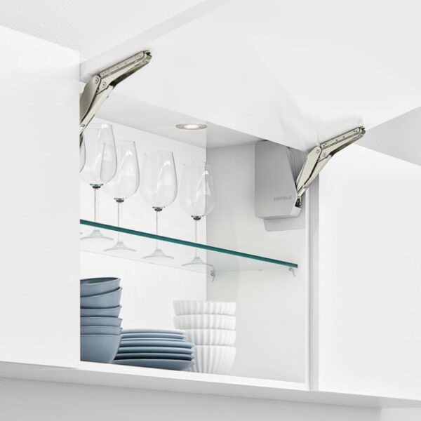 Tay nâng tủ đơn Free flap 1.7 Hafele 372.91.408 tiện ích tủ bếp với thiết kế hiện đại, thẩm mỹ