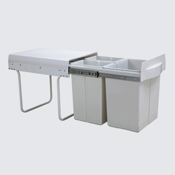 Thùng rác ray trượt âm tủ 3 ngăn 40 lít tiện ích tủ bếp với thiết kế hiện đại, thẩm mỹ