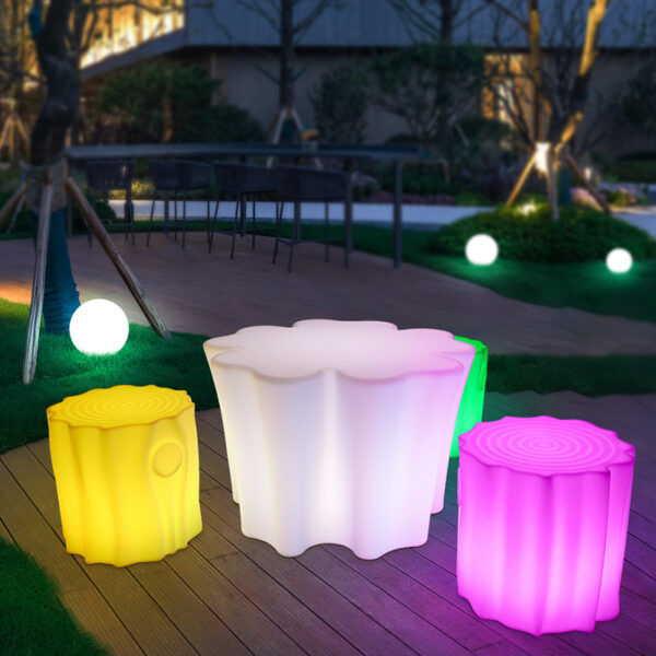 Bàn Thiết Kế Ghế Đèn Led Mô Hình Khúc Gỗ Độc Đáo