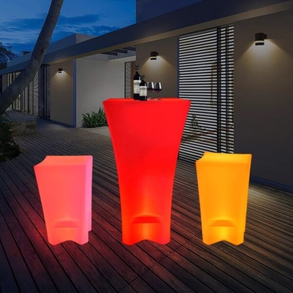 Bộ Bàn Ghế Đèn Led Quầy Bar Ngoài Trời