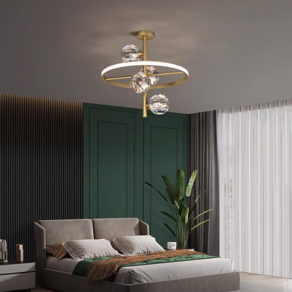 Đèn pha lê nhiều đầu bóng decor hiện đại – đèn pha lê cao cấp