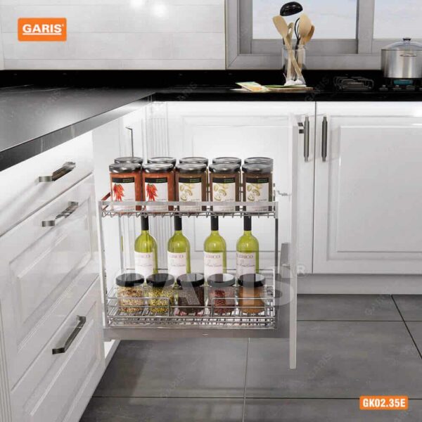 Giá chai lọ gia vị nan vuông Garis tiện ích tủ bếp với thiết kế hiện đại, thẩm mỹ
