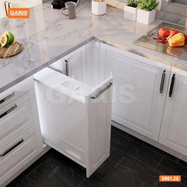 Thùng gạo 15kg cánh kéo Gais tiện ích tủ bếp với thiết kế hiện đại, thẩm mỹ