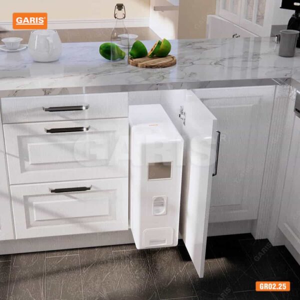 Thùng gạo 15kg cánh mở Garis tiện ích tủ bếp với thiết kế hiện đại, thẩm mỹ