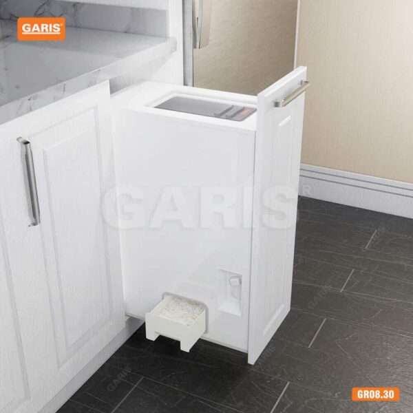 Thùng gạo 25kg cánh kéo Garis tiện ích tủ bếp với thiết kế hiện đại, thẩm mỹ