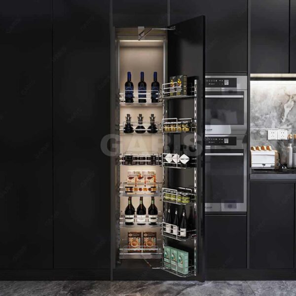 Tủ đồ khô khay nan 6 tầng cánh mở Garis tiện ích tủ bếp với thiết kế hiện đại, thẩm mỹ