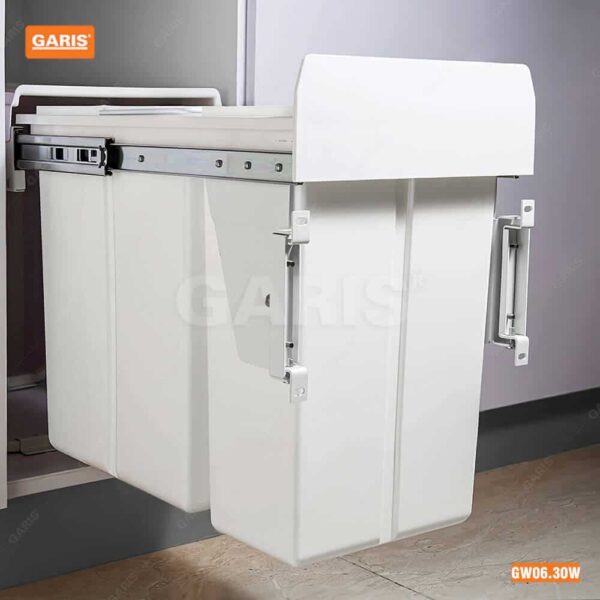 Thùng rác đôi cánh kéo 30 lít Garis tiện ích tủ bếp với thiết kế hiện đại, thẩm mỹ