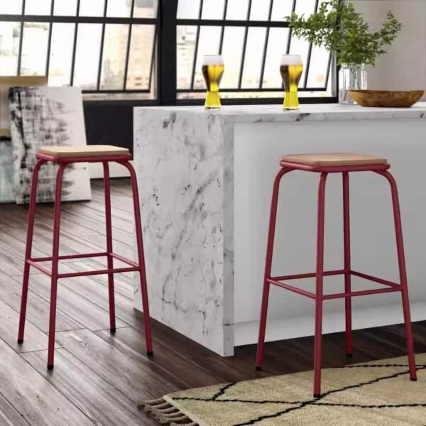 Ghế Quầy Bar Chân Sắt Mặt Gỗ Sáng Tạo