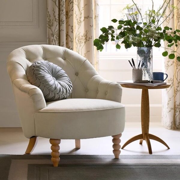 Ghế Sofa Đơn Chân Gỗ Cao Cấp Bọc Nhung Kiểu Bắc Âu