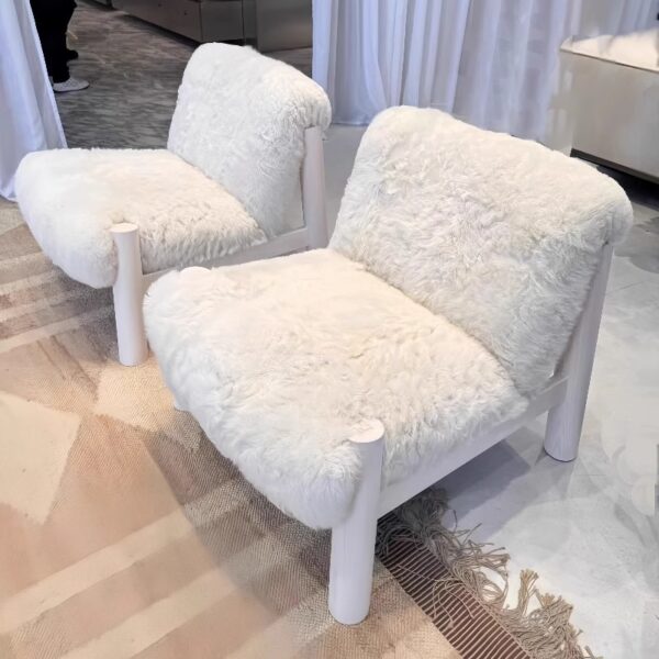 Ghế Sofa Đơn Gỗ Cao Cấp Tần Bì Bọc Vải Lông Cừu Cao Cấp