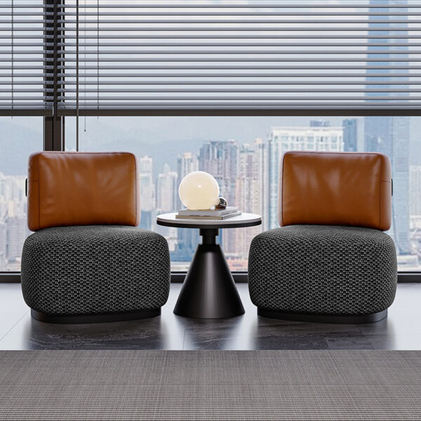 Ghế Sofa Đơn Tựa Lưng Da Cao Cấp Tối Giản Kiểu Bắc Âu